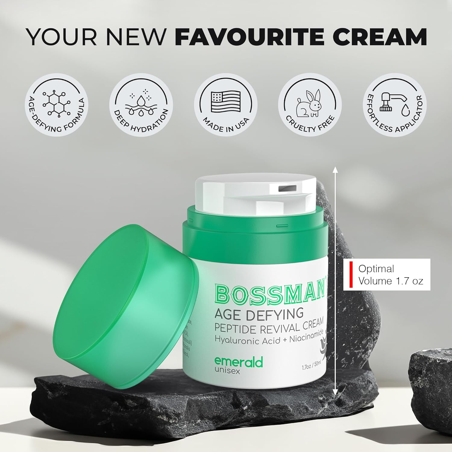 Bossman Anti- Aging Peptide Revival Cream 1.7 oz
