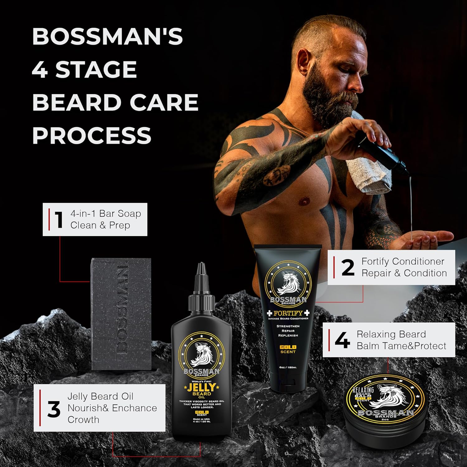 All Natural Exfoliating Beard, Hair & Body Bar Soap