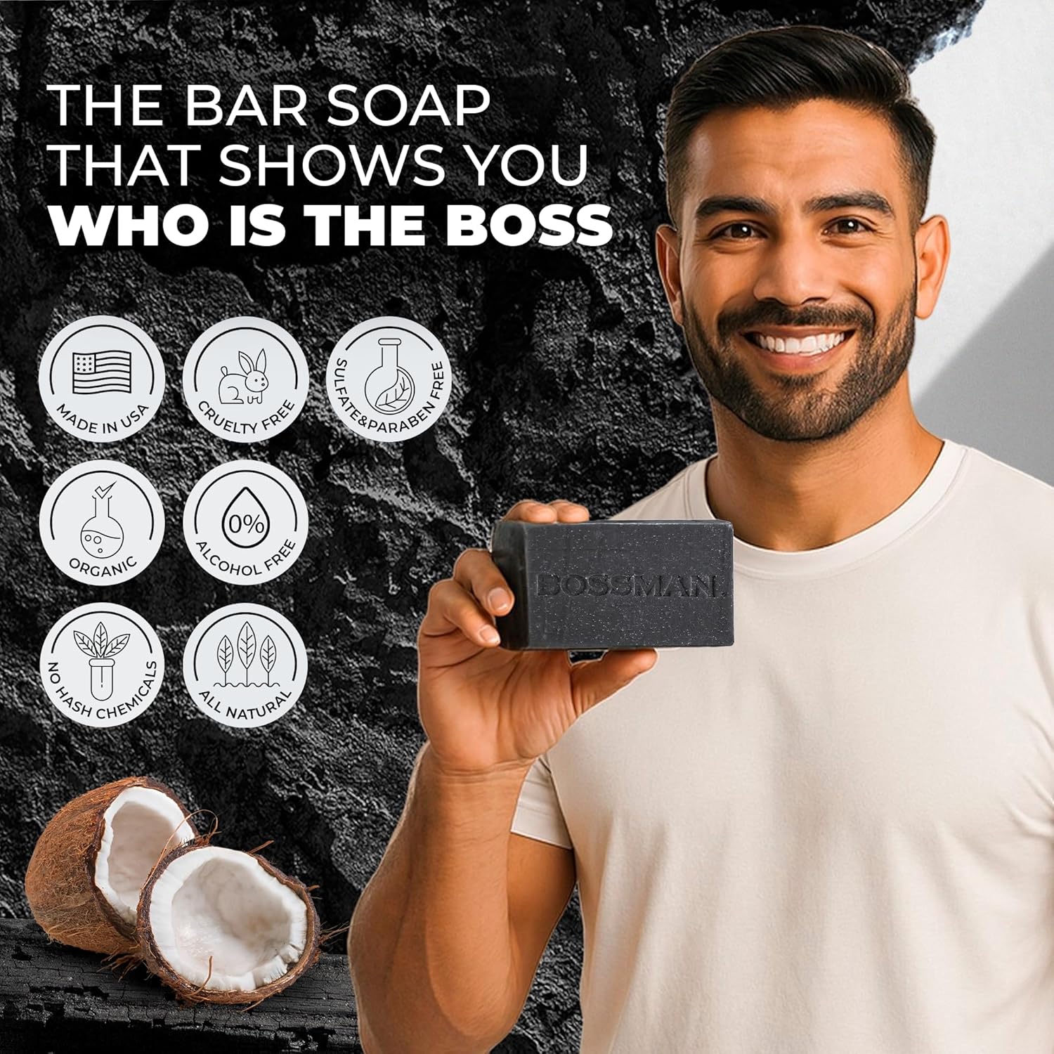 All Natural Exfoliating Beard, Hair & Body Bar Soap
