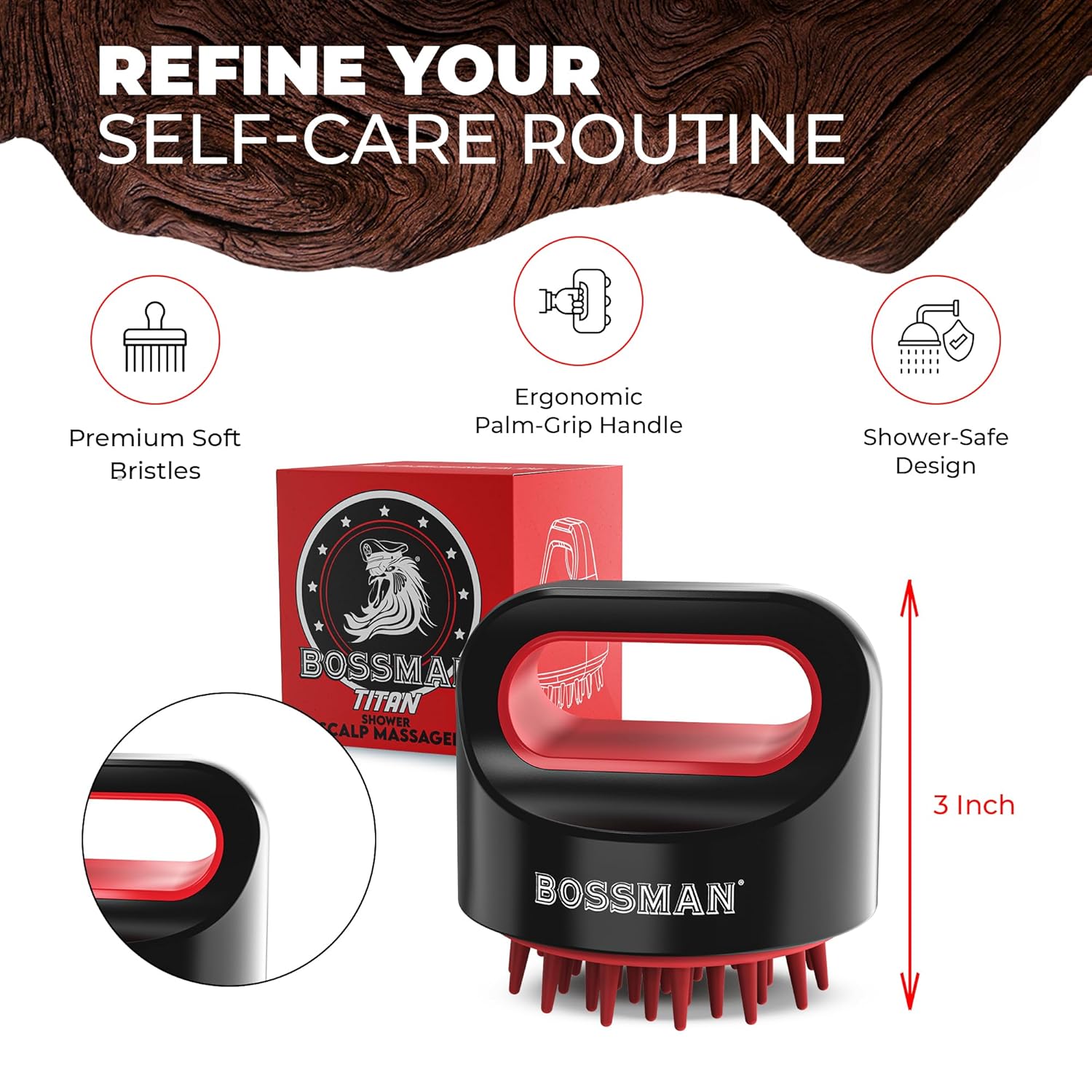 Bossman Titan Shower Scalp Massager.