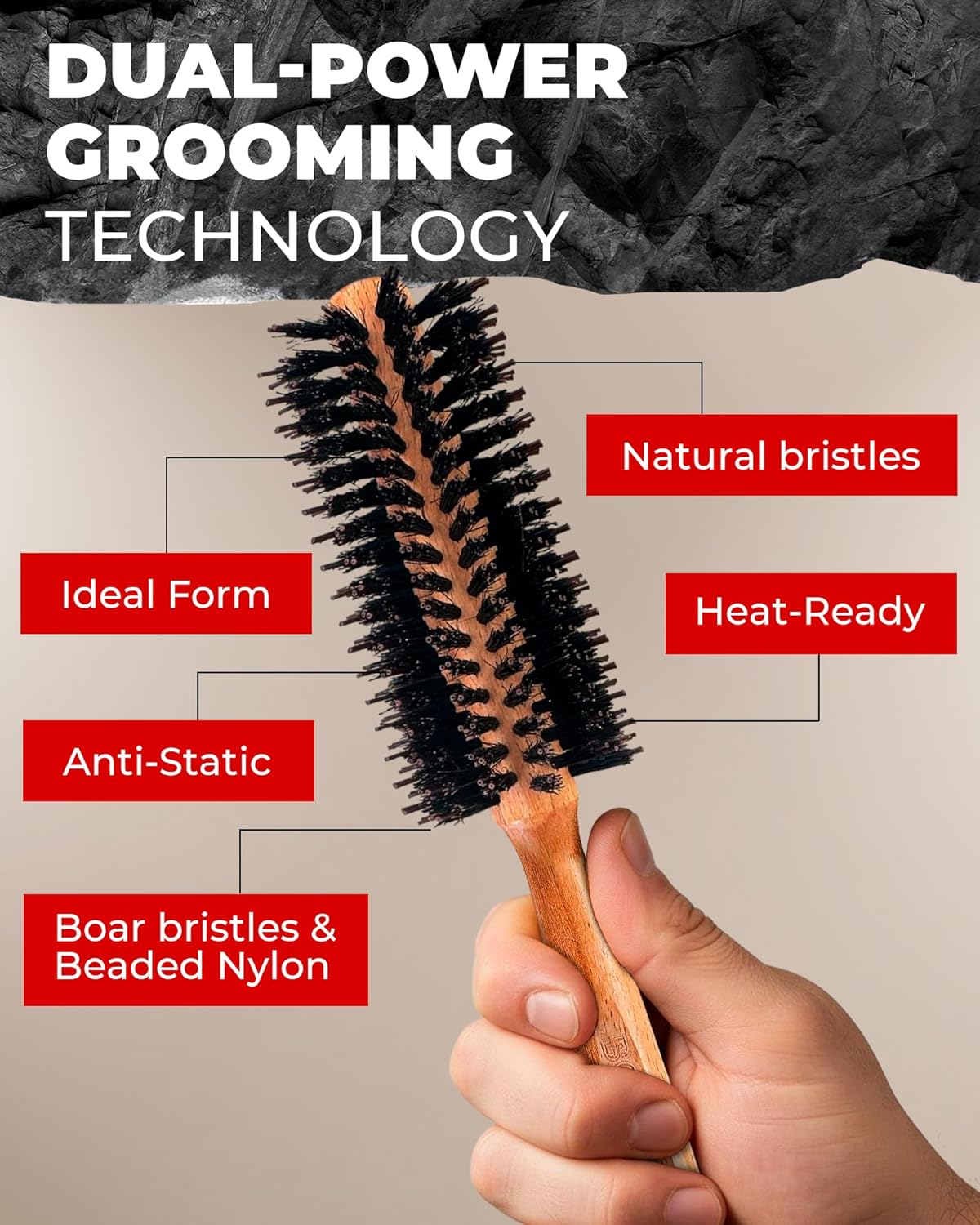 Round Brush | Round Boar & Nylon Bristle Brush