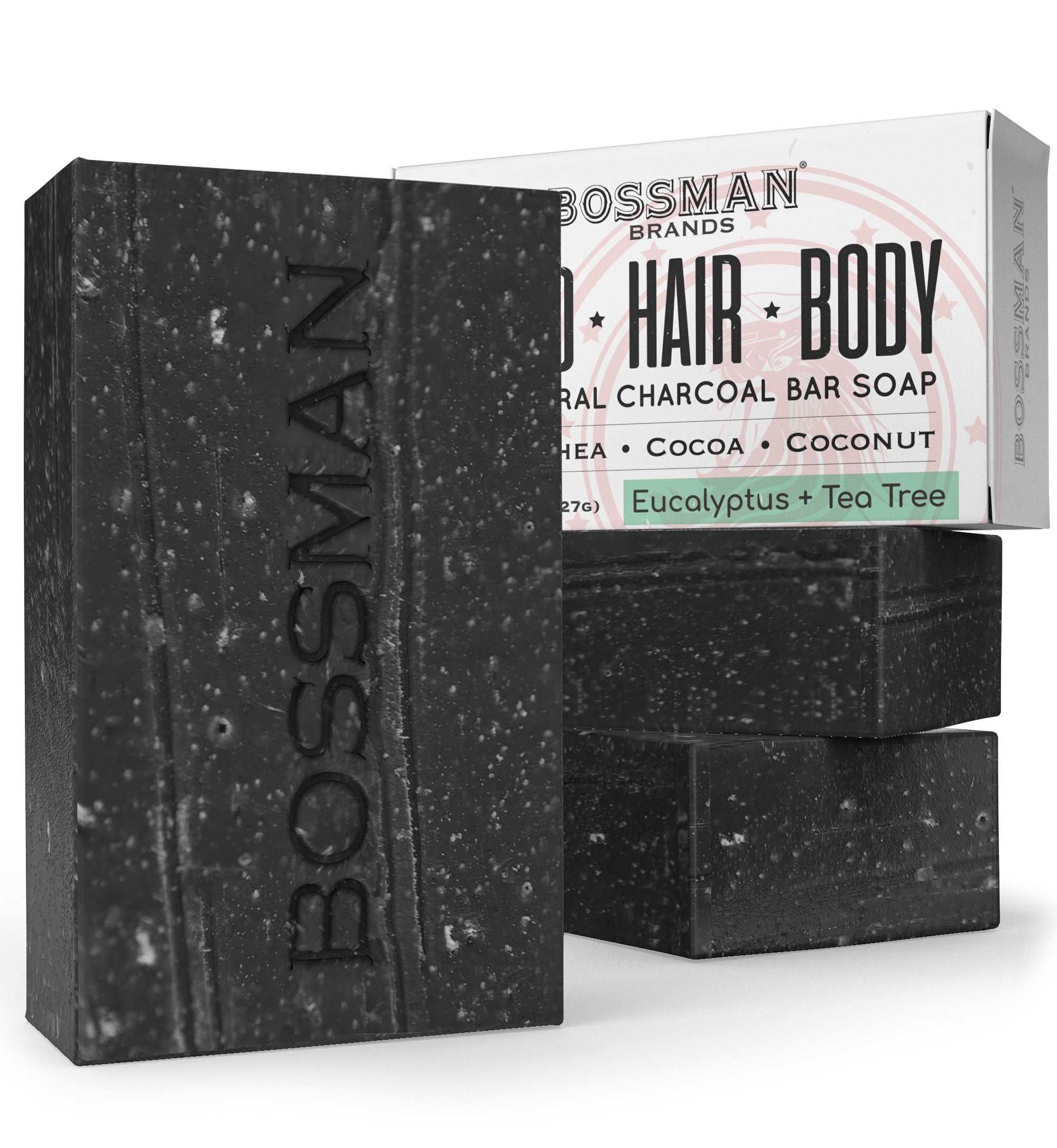 All Natural Exfoliating Beard, Hair & Body Bar Soap Bossman Brands