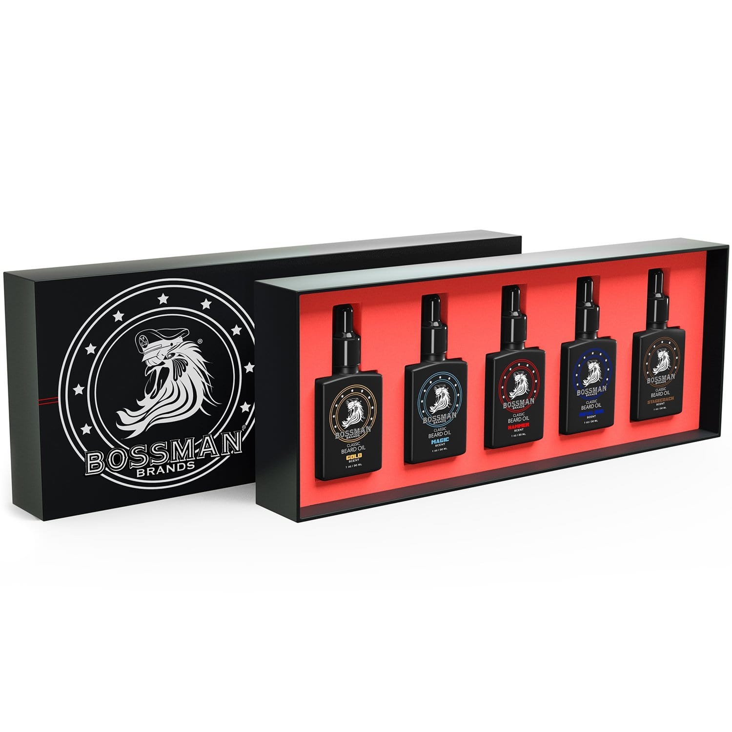 Beard Oil 5 - Pack (Magic, Stagecoach, Hammer, Gold, Royal Oud) Bossman Brands