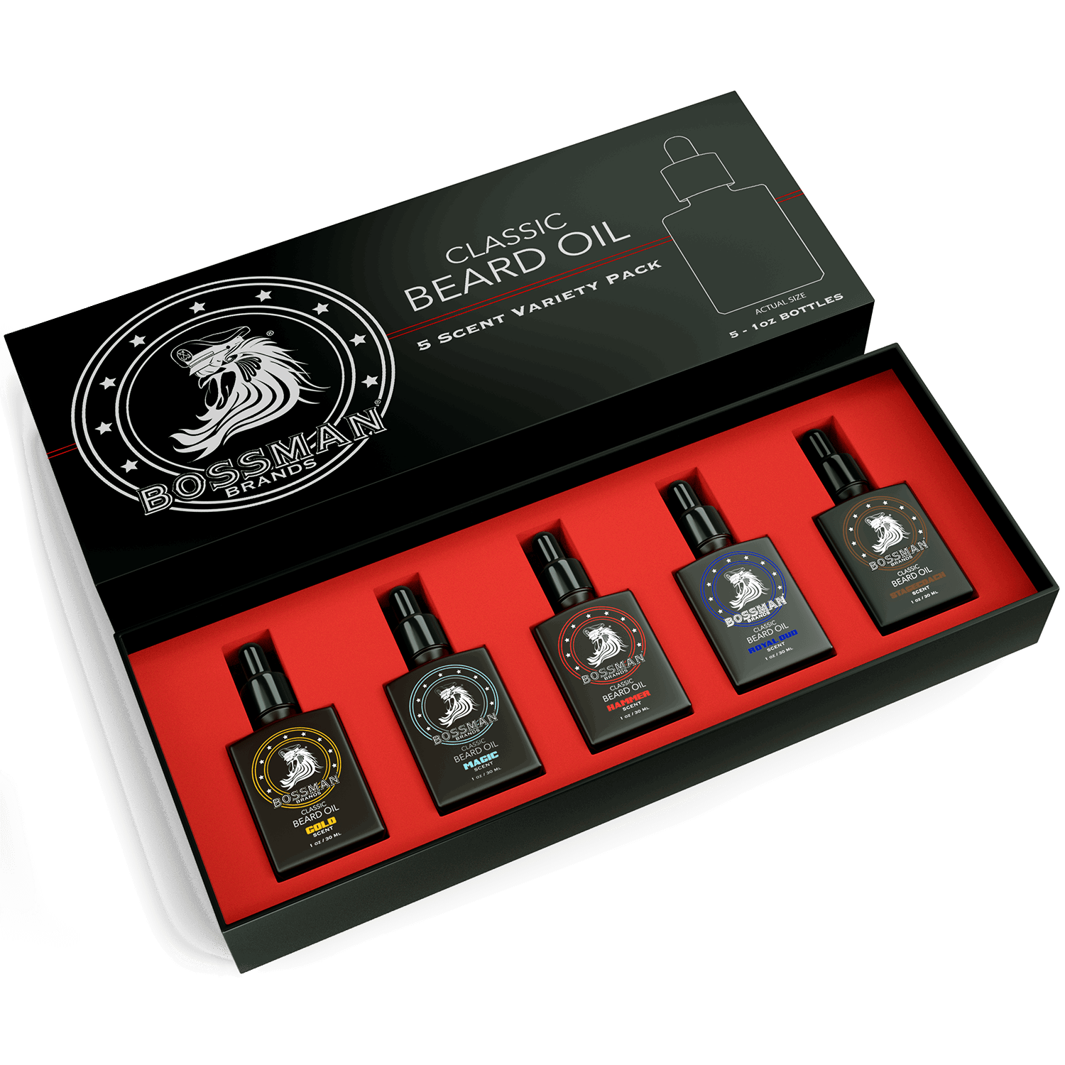 Beard Oil 5 - Pack (Magic, Stagecoach, Hammer, Gold, Royal Oud) Bossman Brands