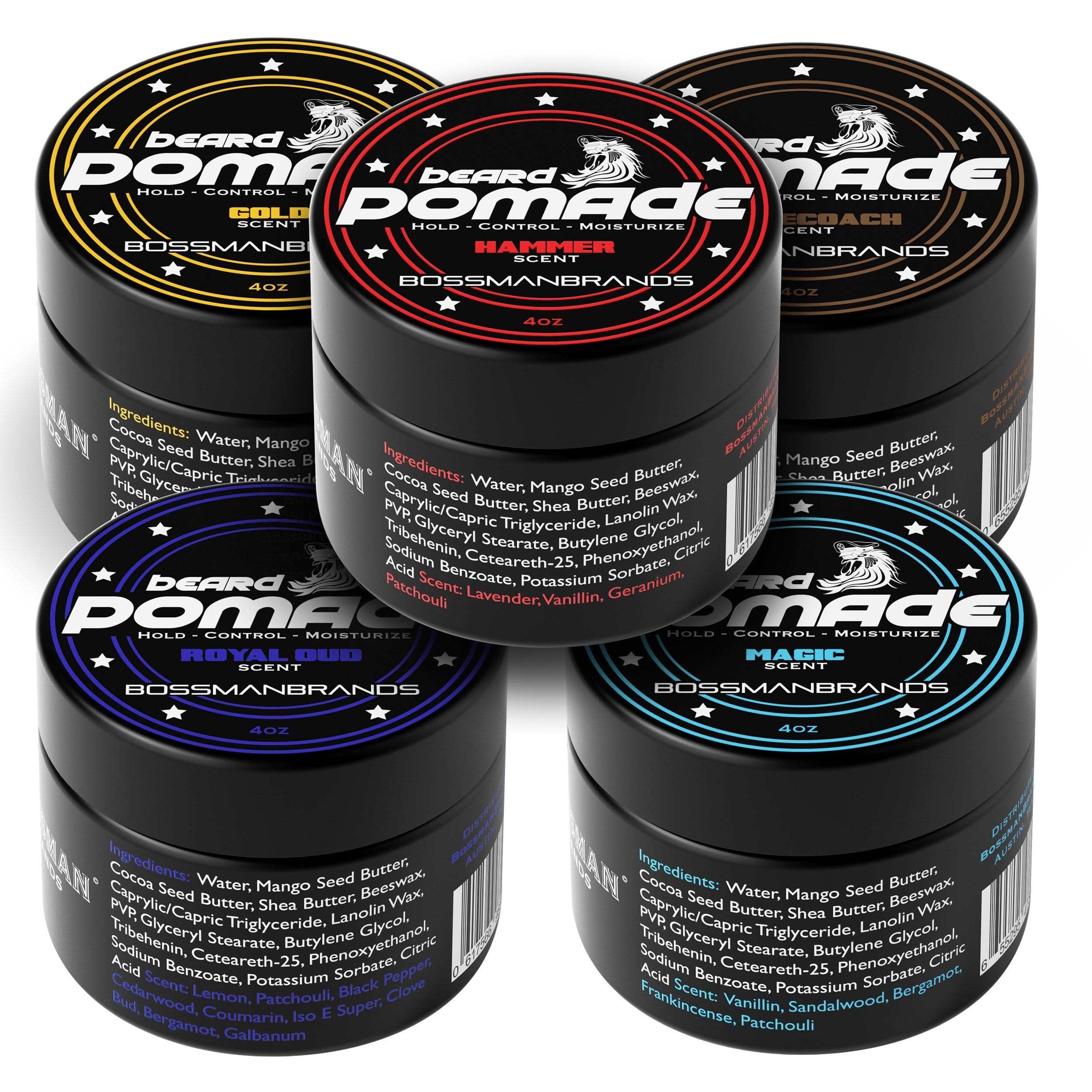 Beard Styling Pomade - 6 Pack Bossman Brands