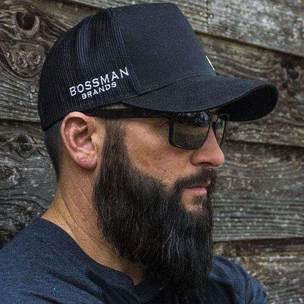Bossman Black Mesh Snapback Trucker Hat Bossman Brands