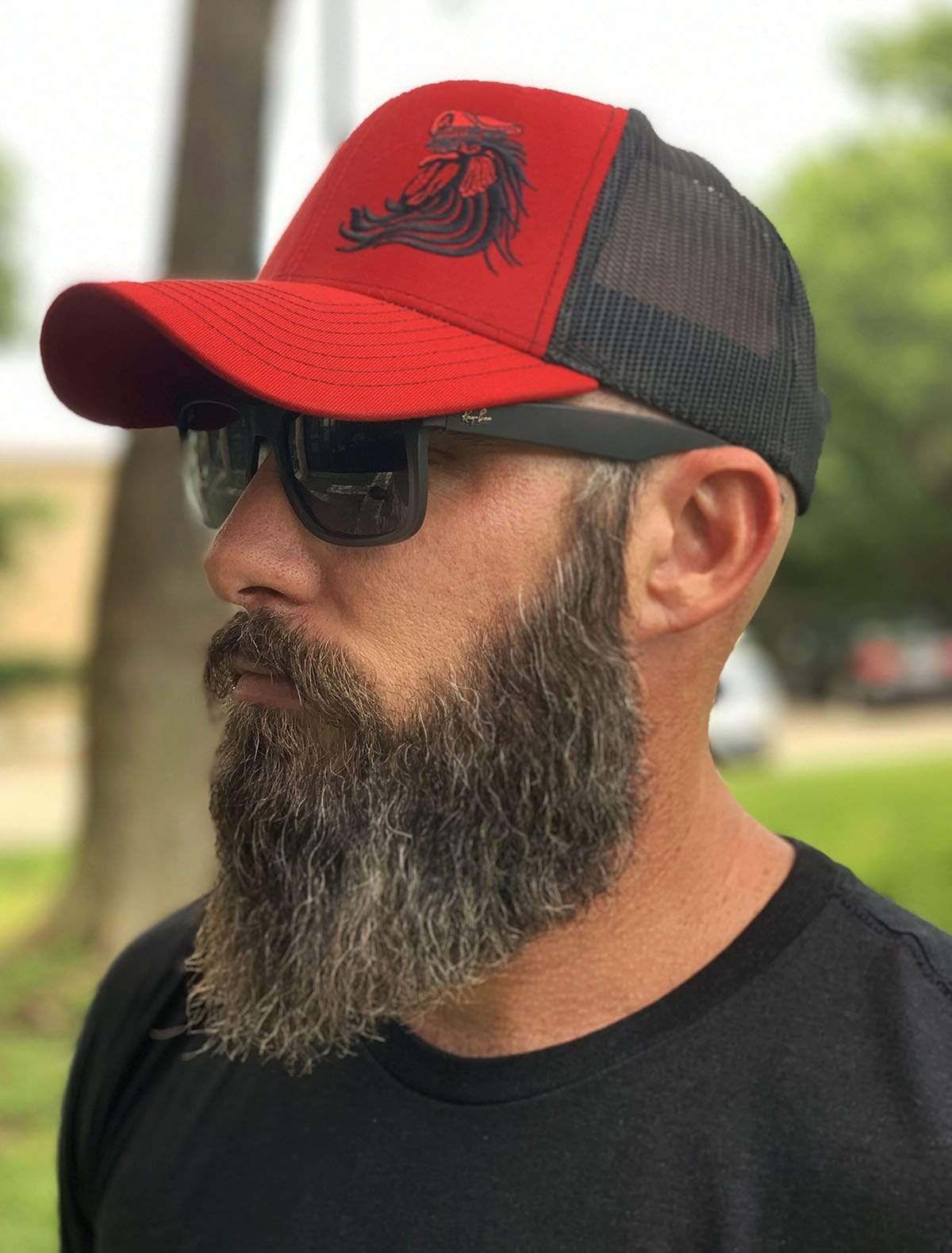 Bossman Red & Black Mesh Hat Bossman Brands