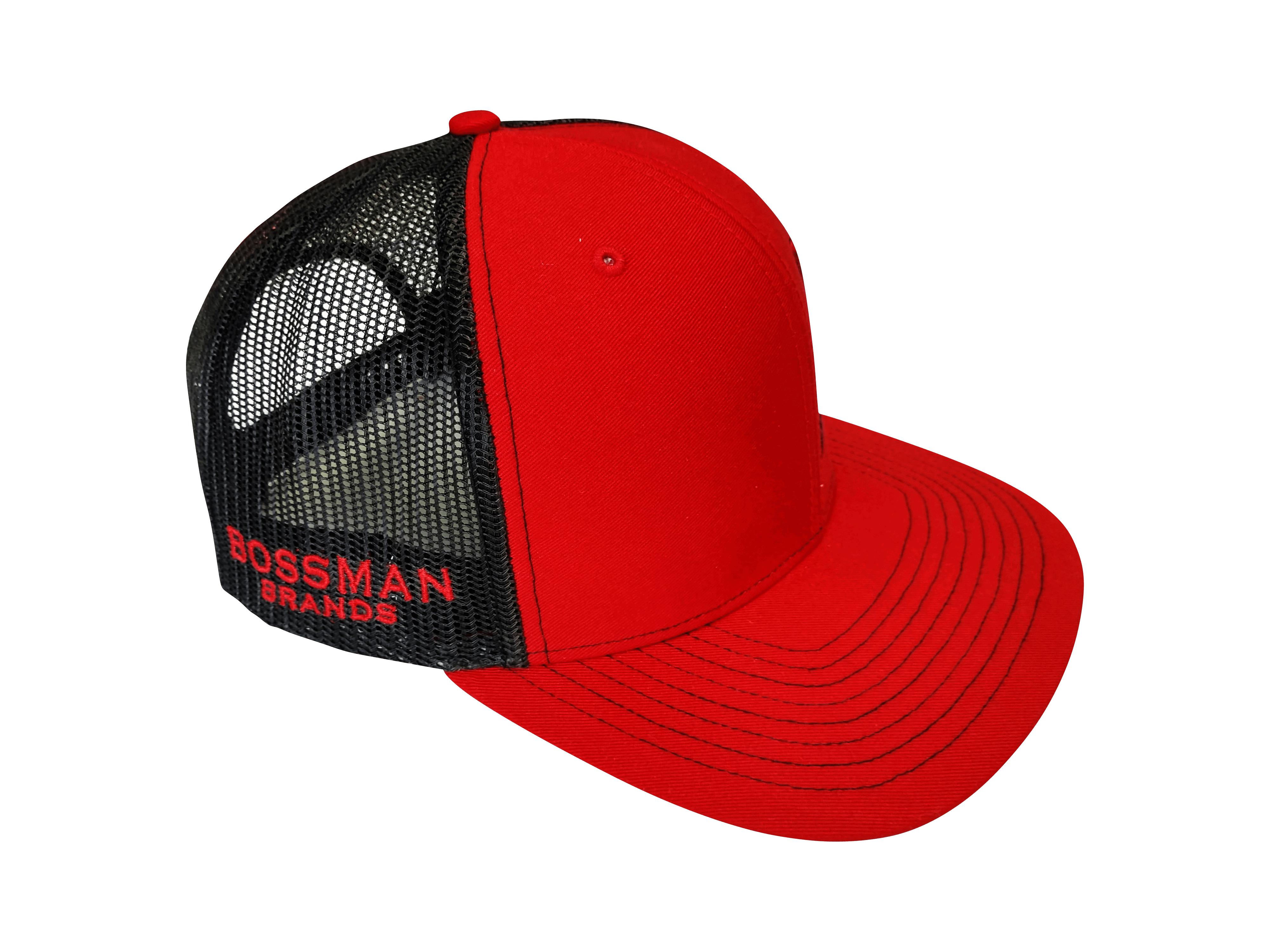 Bossman Red & Black Mesh Hat Bossman Brands