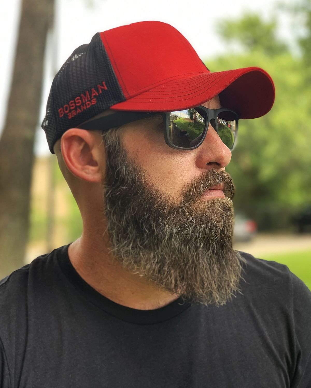 Bossman Red & Black Mesh Hat Bossman Brands