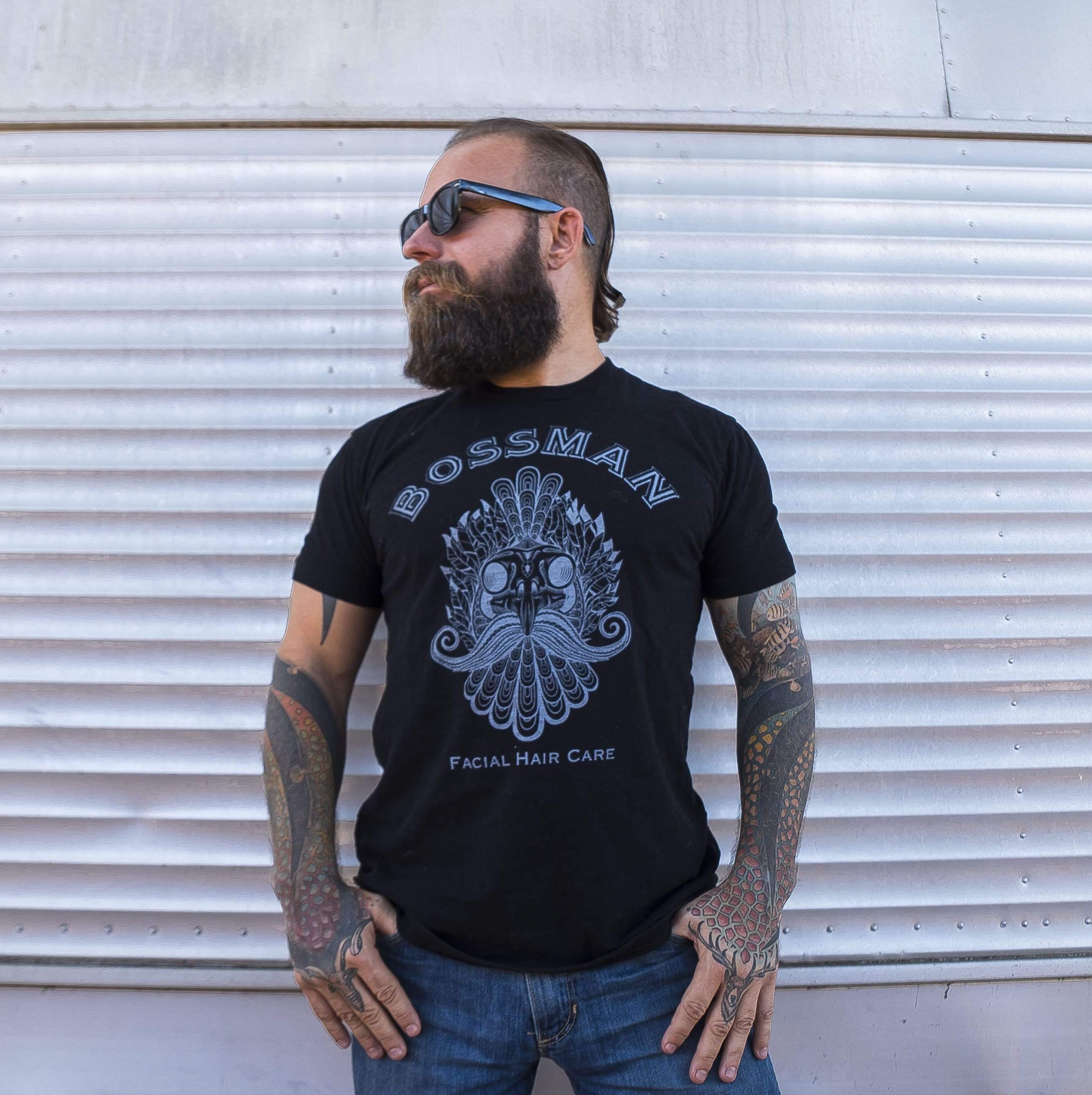 Bossman Rooster Skull Black Tee Shirt Bossman Brands