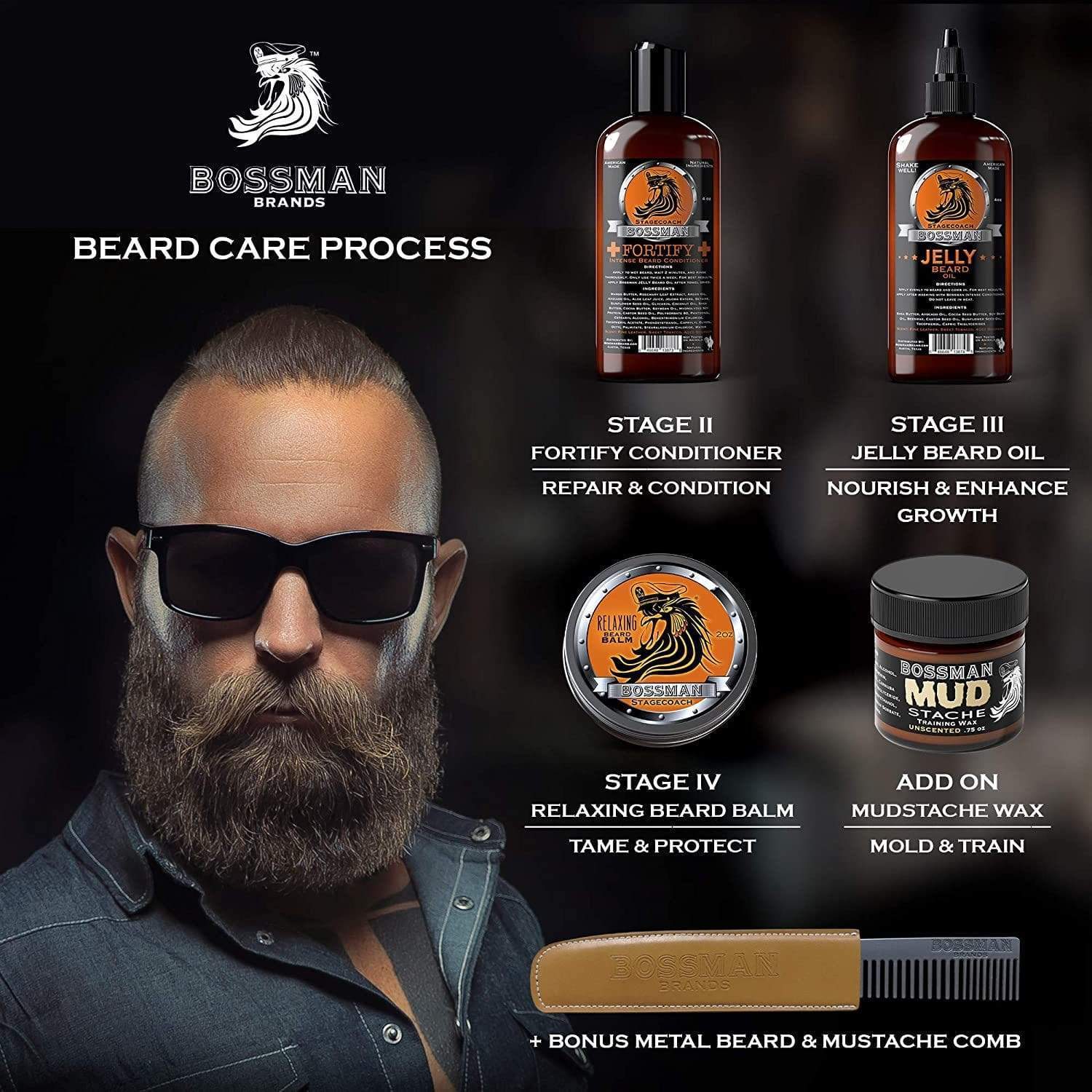 Complete Beard Care Kit Bossman Brands
