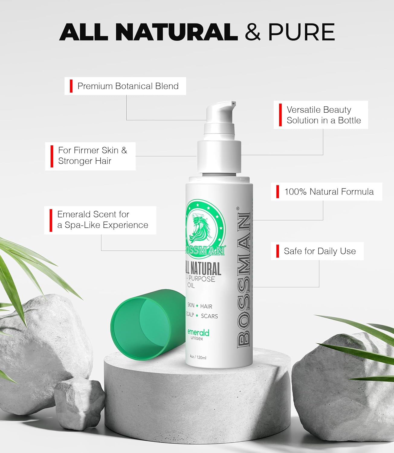 Bossman Skin, Scalp, and Hair Oil - 4 oz