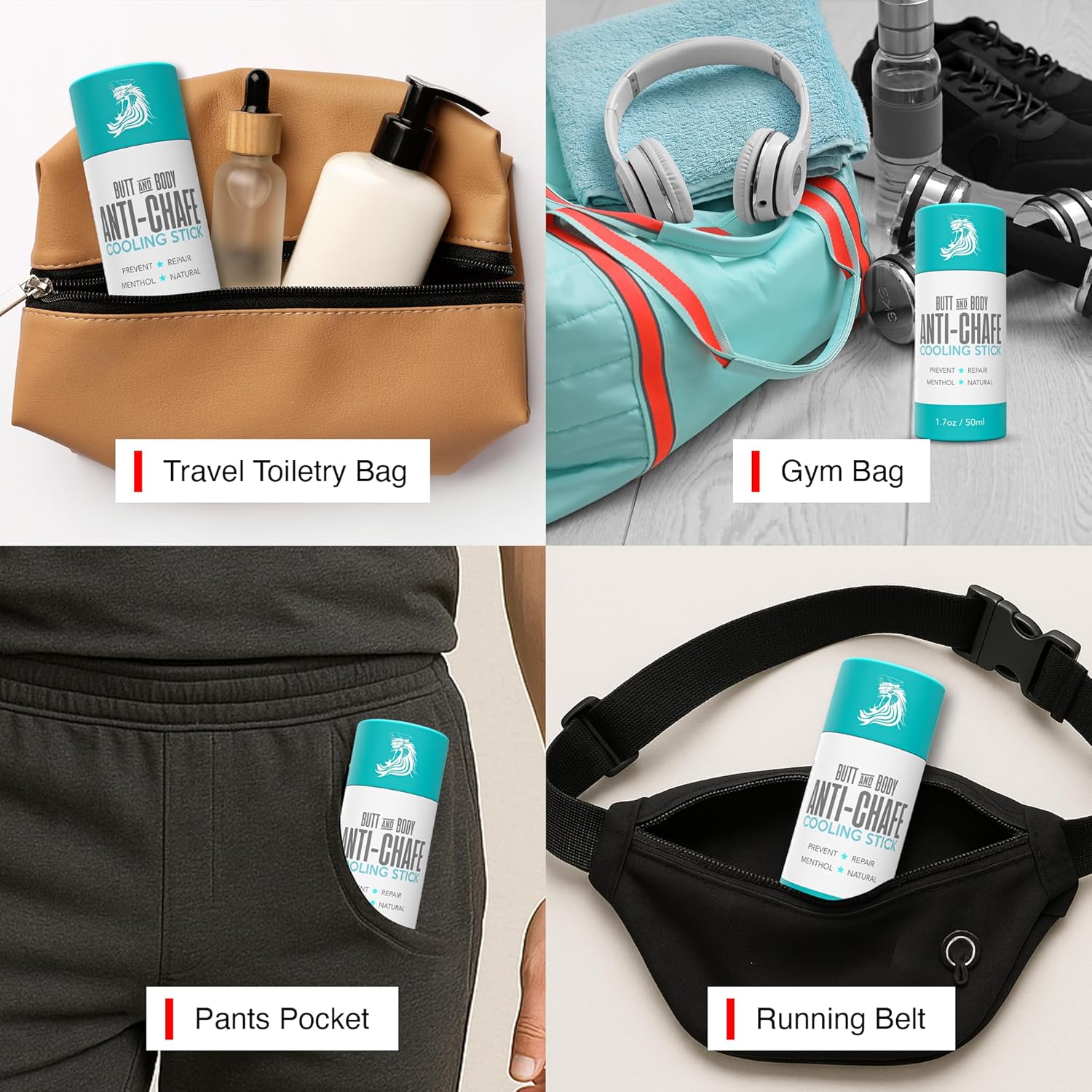 Butt & Body Cooling Anti-Chafe Stick with Menthol