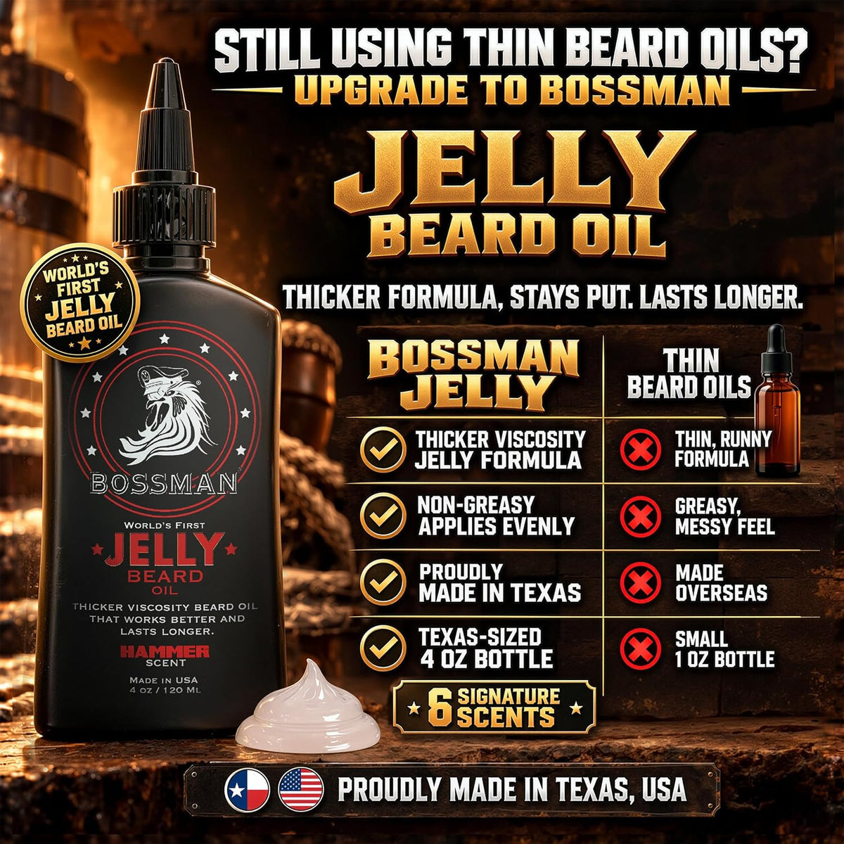 Jelly Beard Oil, Hammer, upgrade from thin beard oil#Scent_Hammer