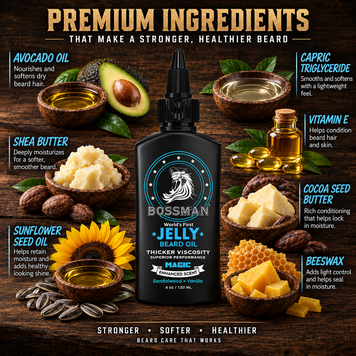 Jelly Beard Oil, Magic, premium ingredients#Scent_Magic