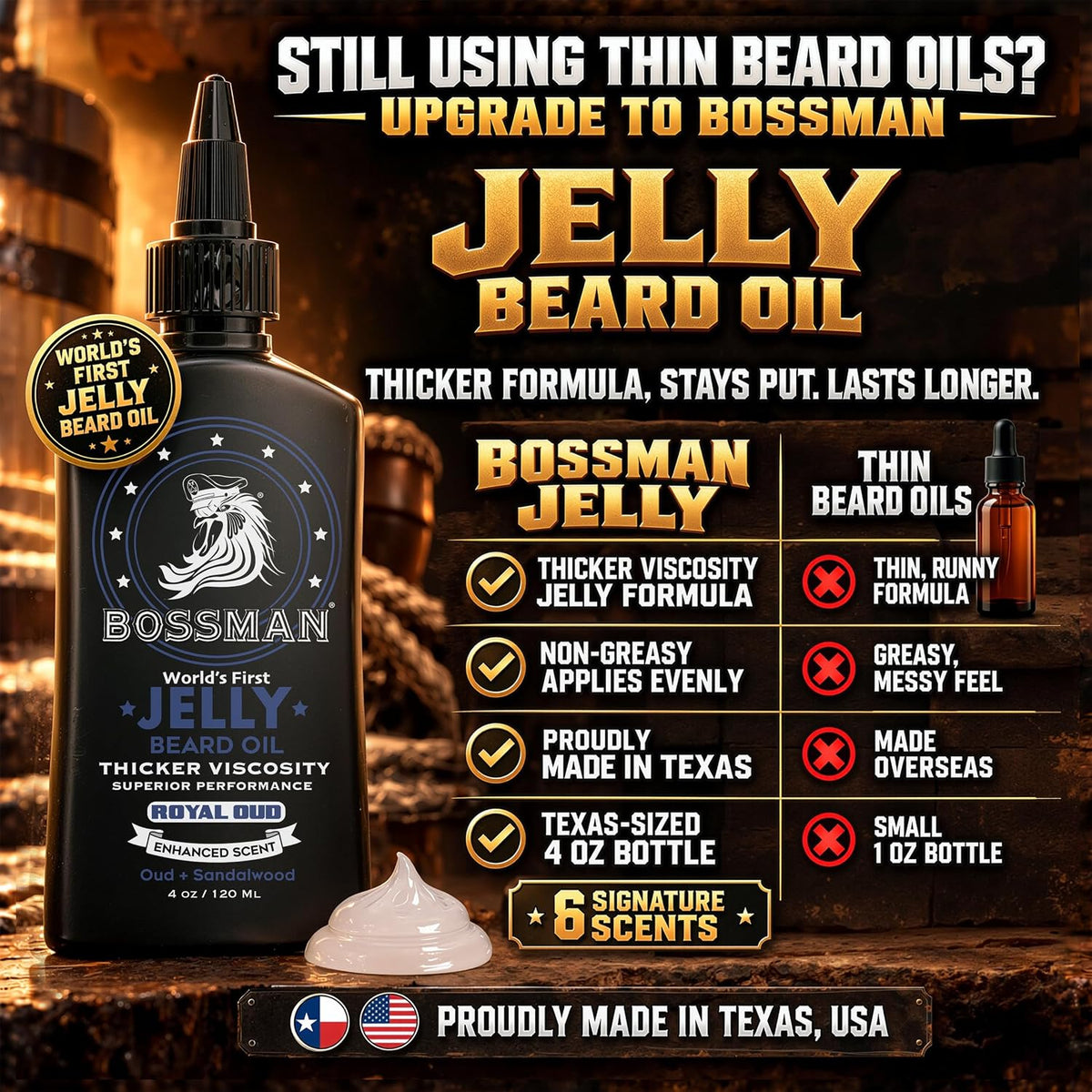 Jelly Beard Oil, Royal Oud, upgrade from thin beard oil#Scent_Royal Oud