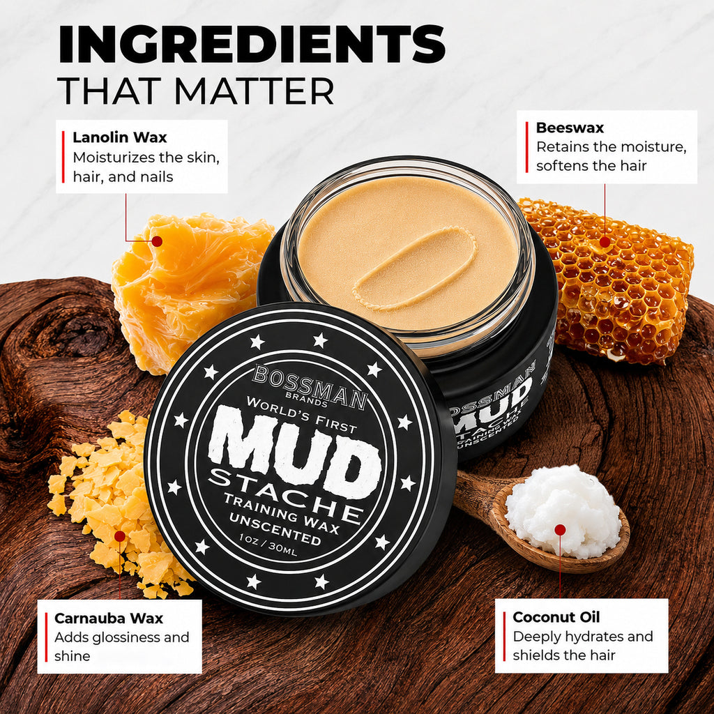 MUDstache Training Wax, ingredients that matter