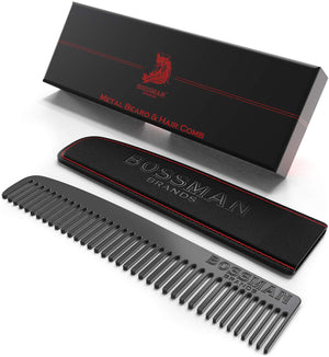 Bossman Metal Beard & Mustache Comb | Metal Beard Comb
