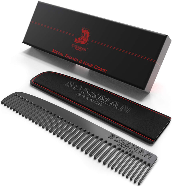 Bossman Metal Beard & Mustache Comb | Metal Beard Comb