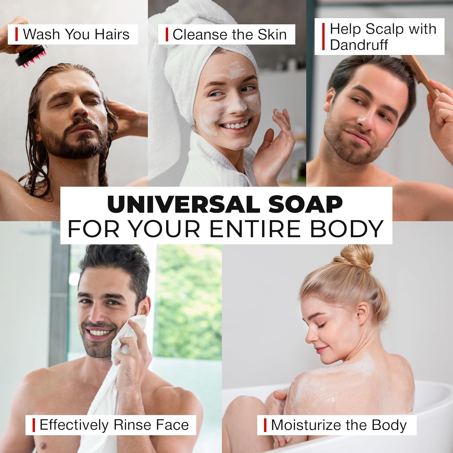 All Natural Exfoliating Beard, Hair & Body Bar Soap