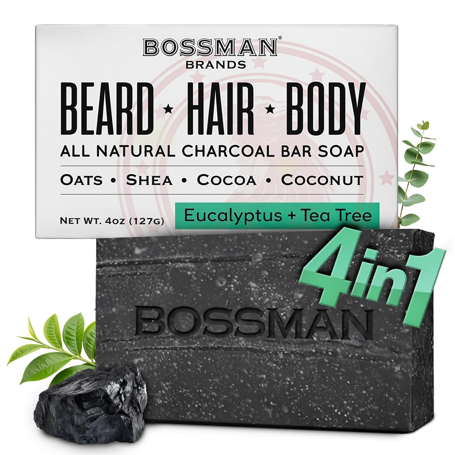 All Natural Exfoliating Beard, Hair & Body Bar Soap