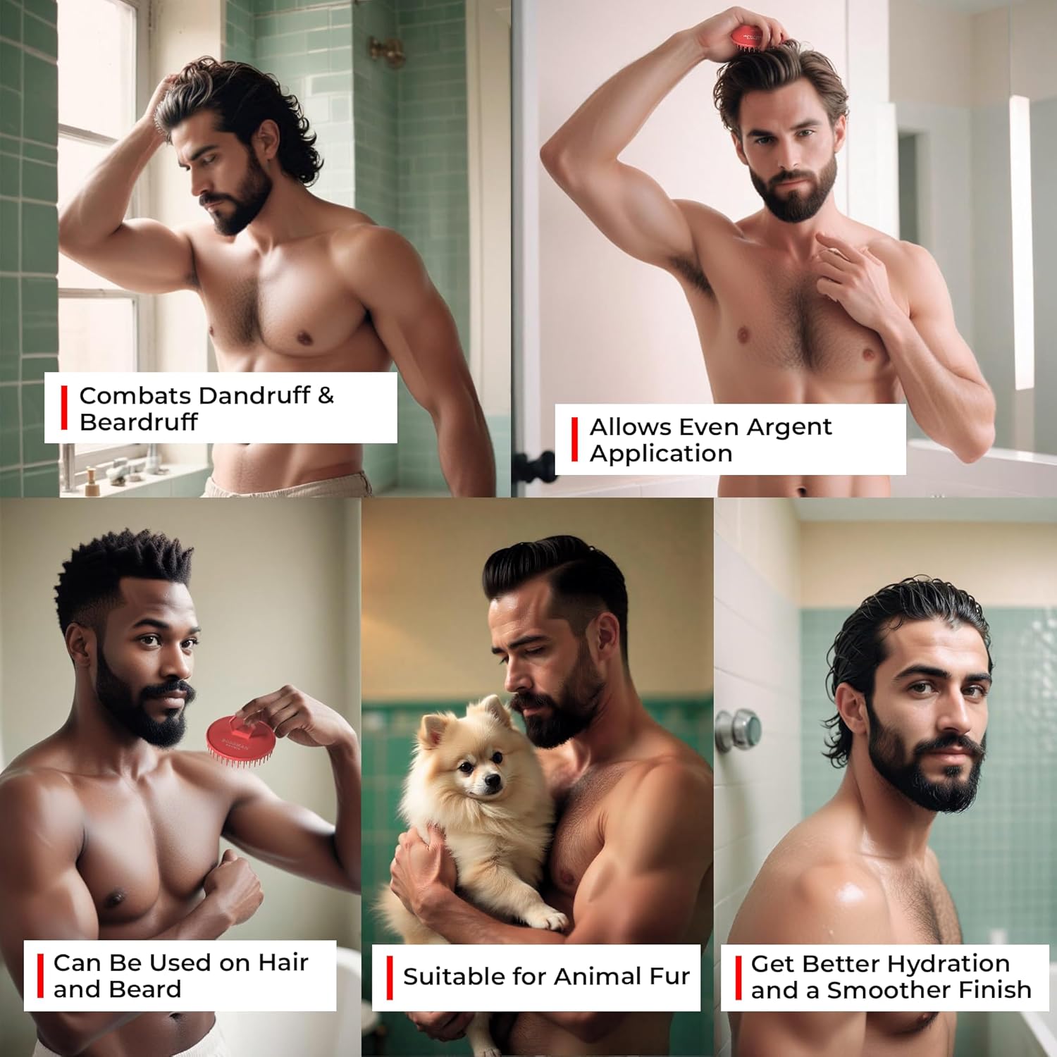 Beard & Scalp Shampoo Shower Brush