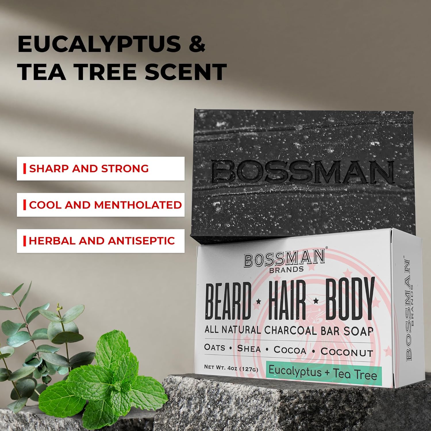 All Natural Exfoliating Beard, Hair & Body Bar Soap