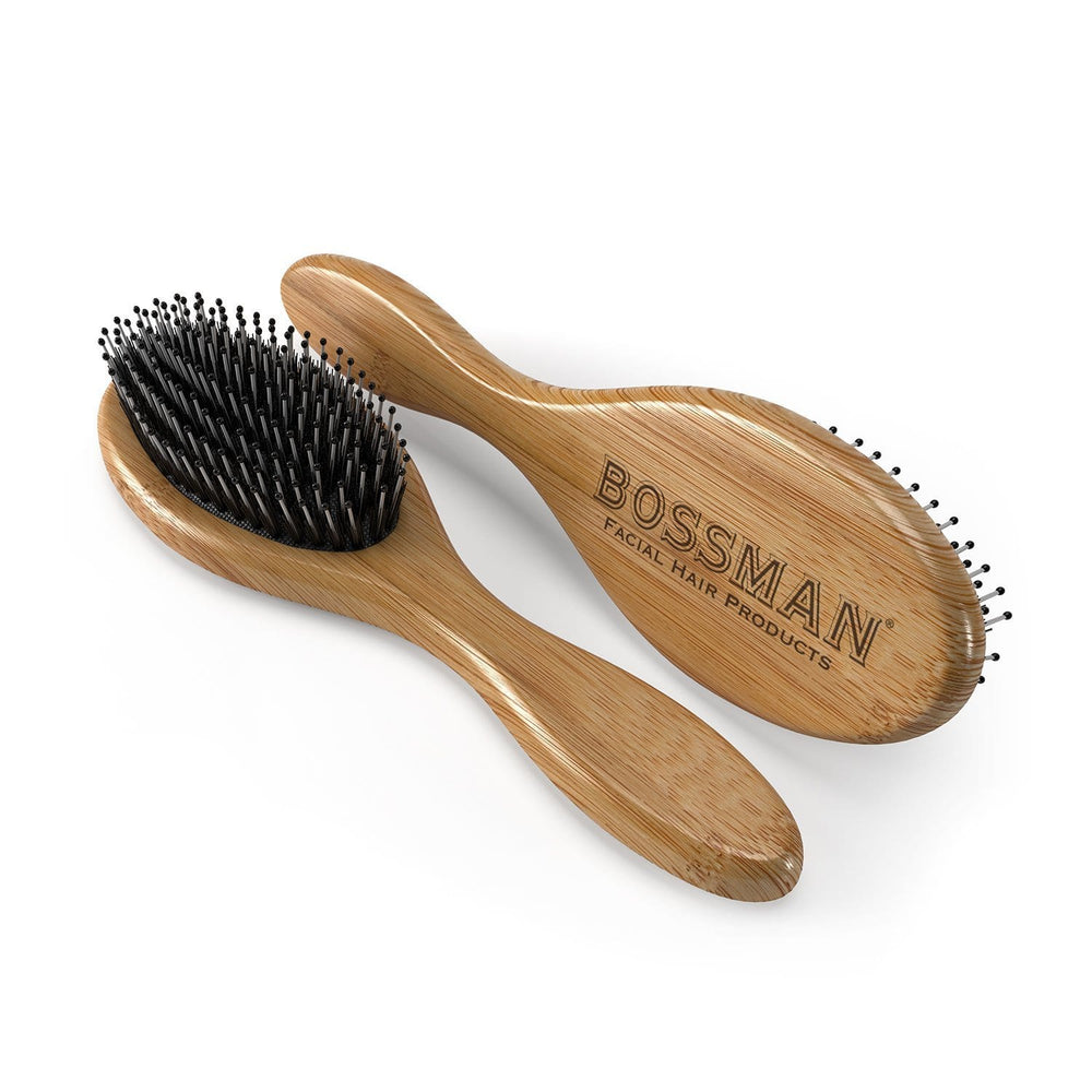 Boar Bristle Brush Detangling Beard Brush | Bossman Brands Natural ...