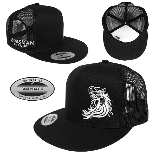 Bossman Black Mesh Snapback Trucker Hat | Bossman Brands