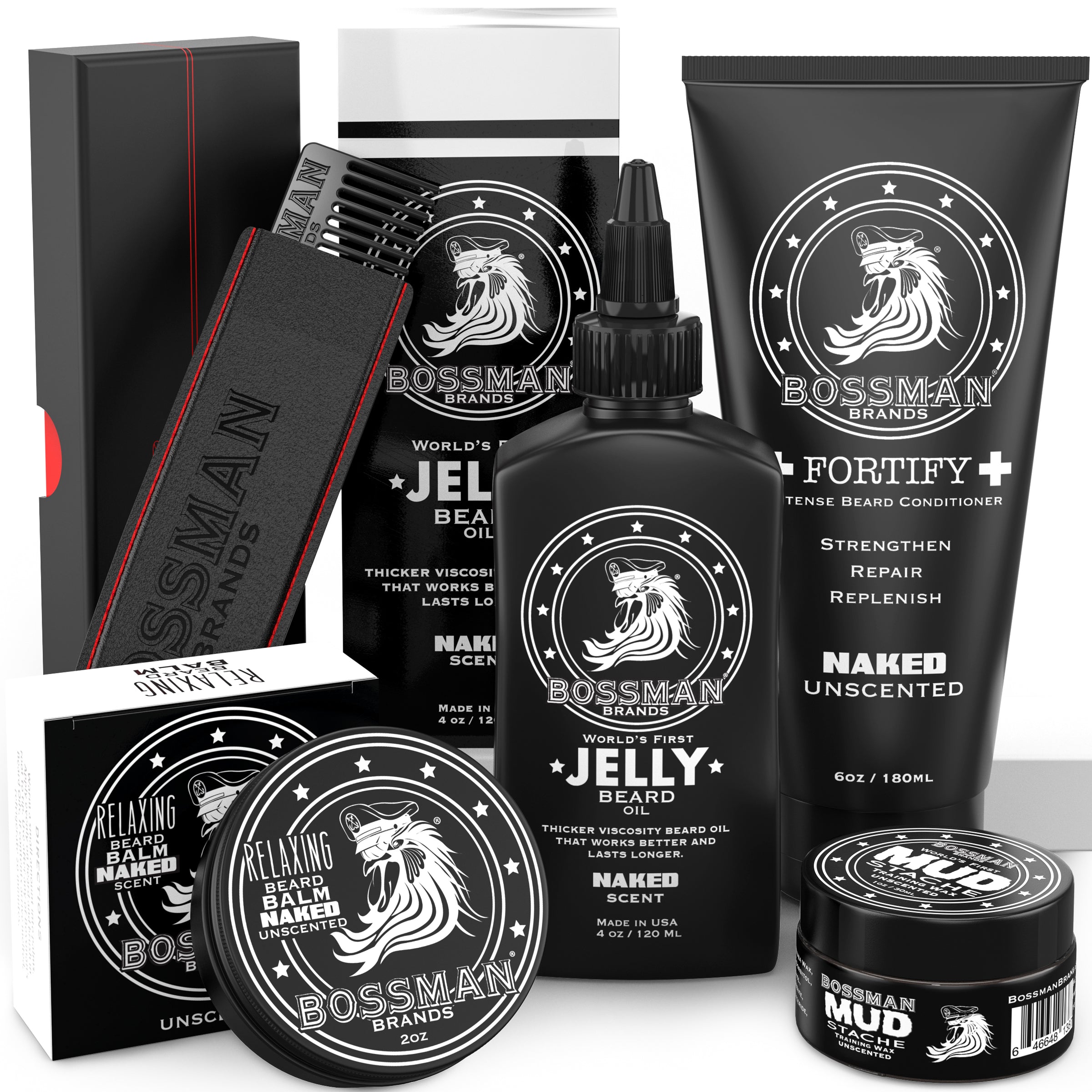 Bearded Bosses' Complete Facial Hair Care Kit Bossman Brands