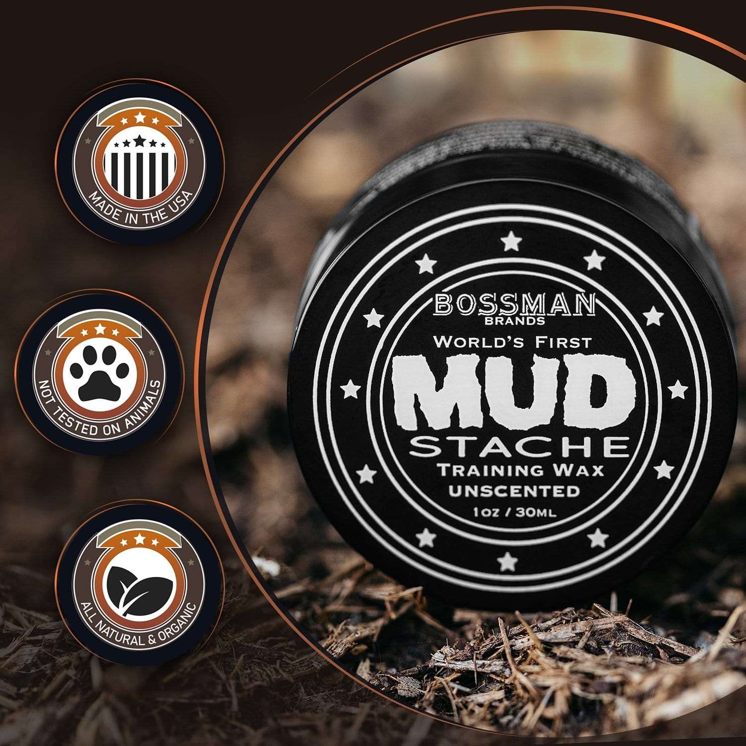 MUDstache® Mustache Training Wax Bossman Brands