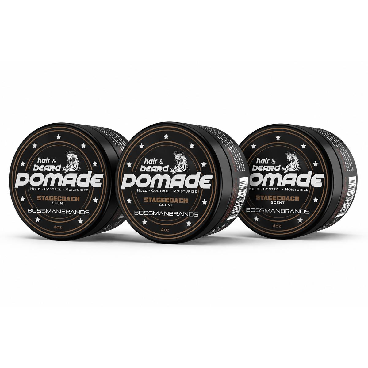 Hair & Beard Pomade, Stagecoach, 3-pack#Scent_Stagecoach