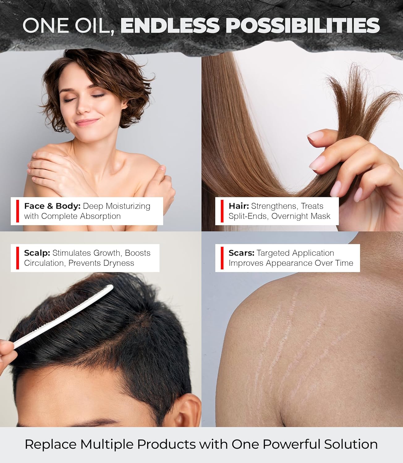 Bossman Skin, Scalp, and Hair Oil - 4 oz