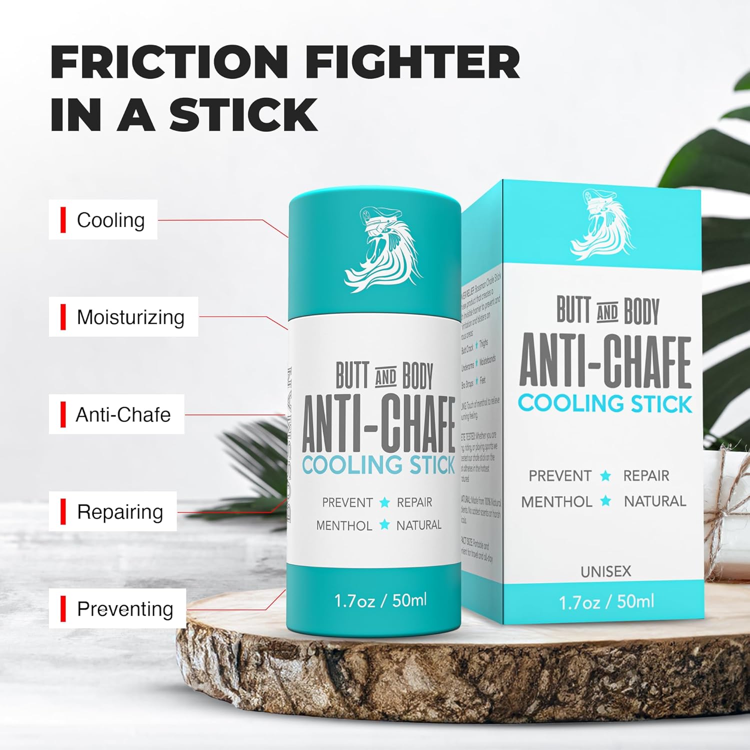 Butt & Body Cooling Anti-Chafe Stick with Menthol