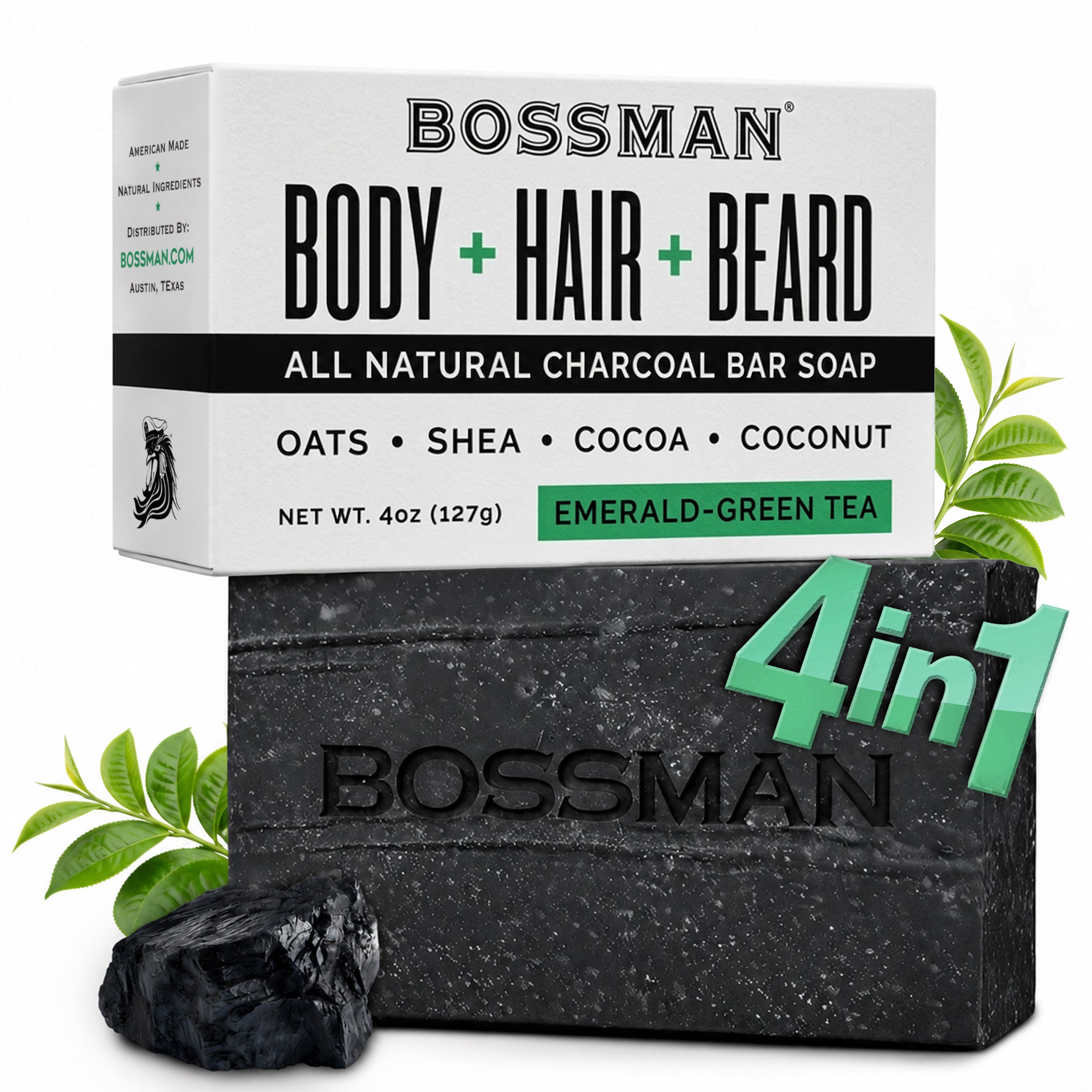 4 in 1 Exfoliating Beard, Hair & Body Soap