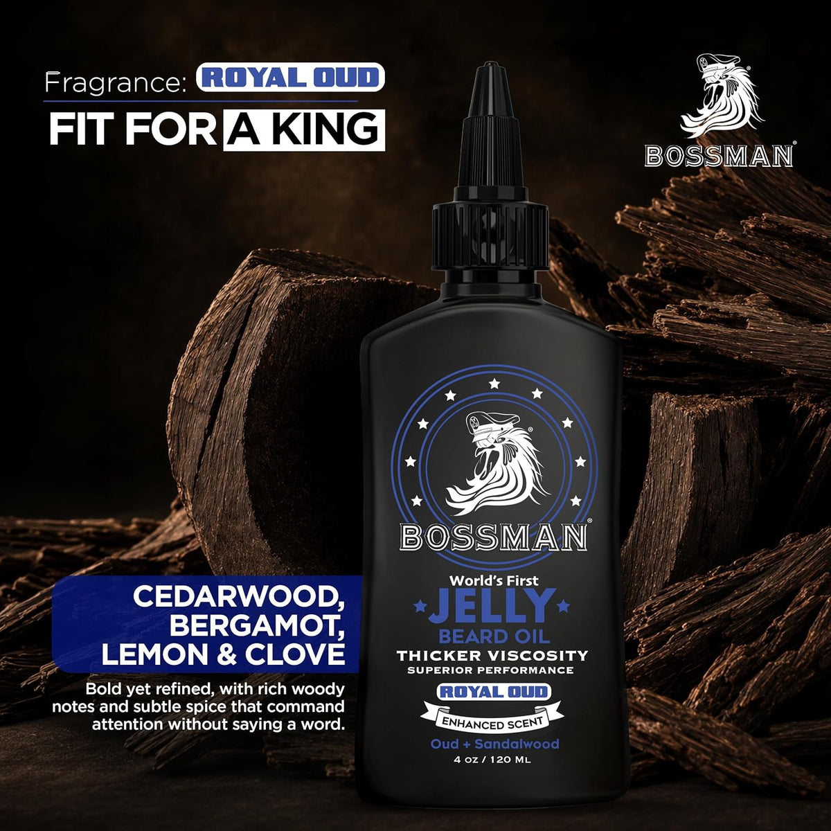 Jelly Beard Oil, Royal Oud, scent card, fit for a king#Scent_Royal Oud
