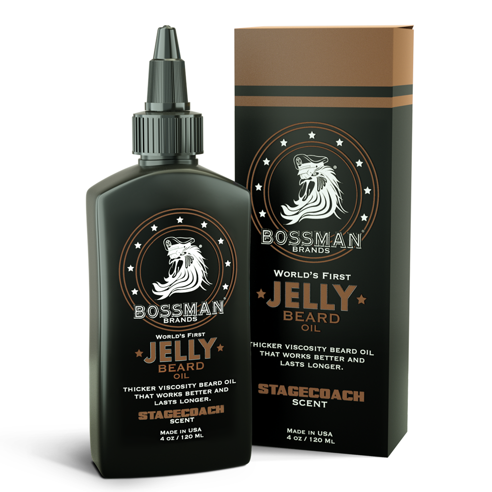 Jelly Beard Oil, Stagecoach, bottle and box#Scent_Stagecoach
