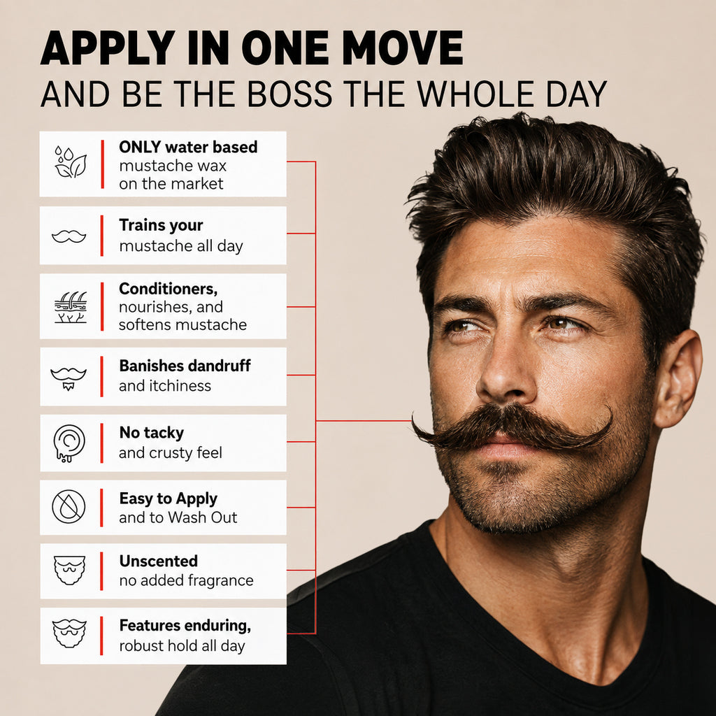 MUDstache Training Wax, apply in one move, benefit callouts